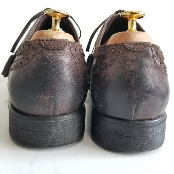 Dolce & Gabbana Men\'s Oxfords Lace Up Wingtip Shoes Brown Distressed Leather main image 9